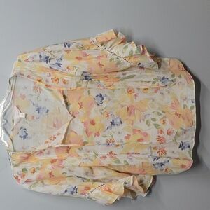 LC Lauren Conrad Blouse Flounce Ruffle Sleeves blouse